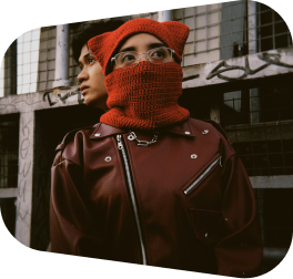 ARTA portrait in a red mask